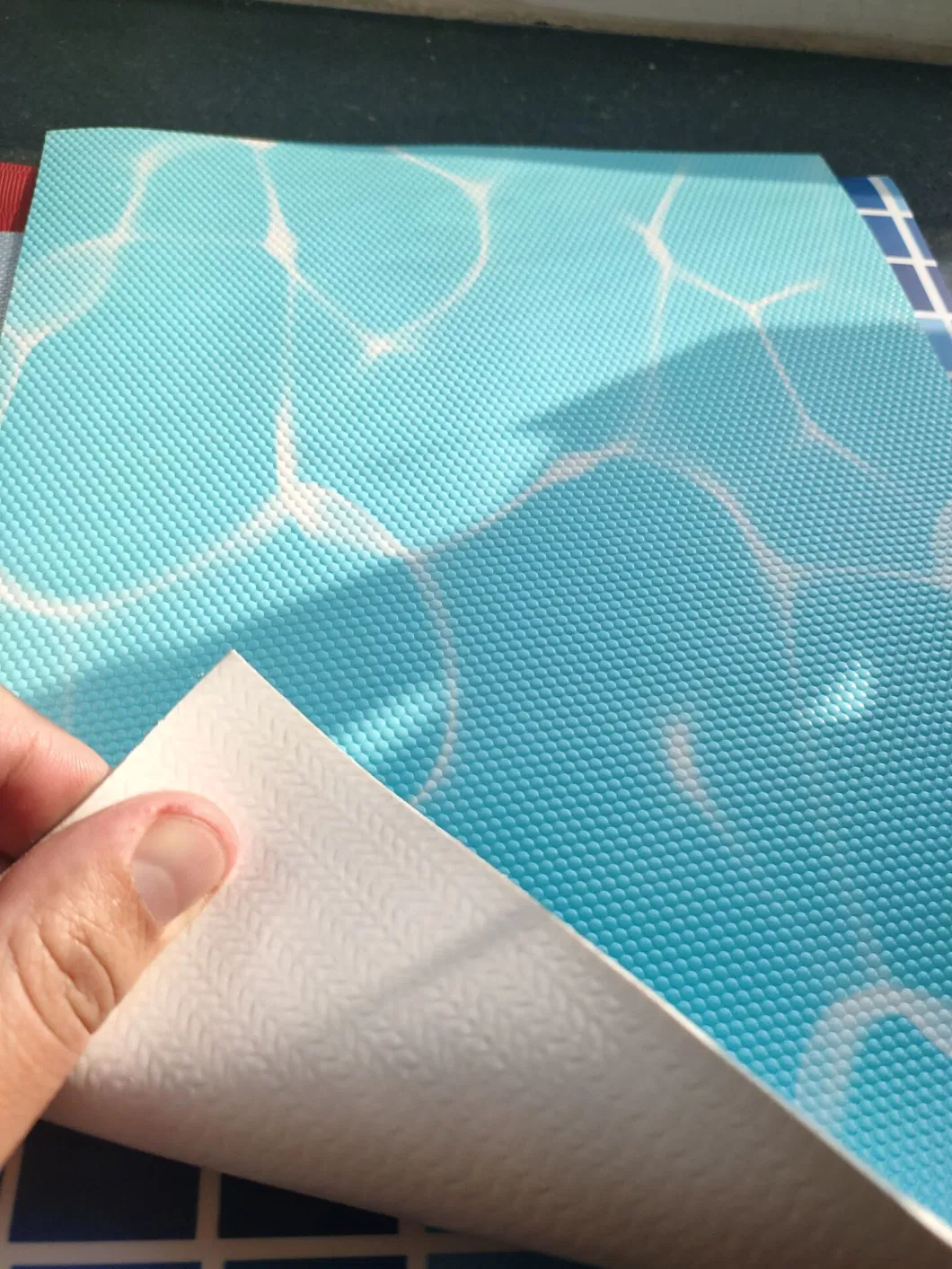 1.2mm Blue 1450GSM PVC Swim Pool Liner Tarpaullin Fabric